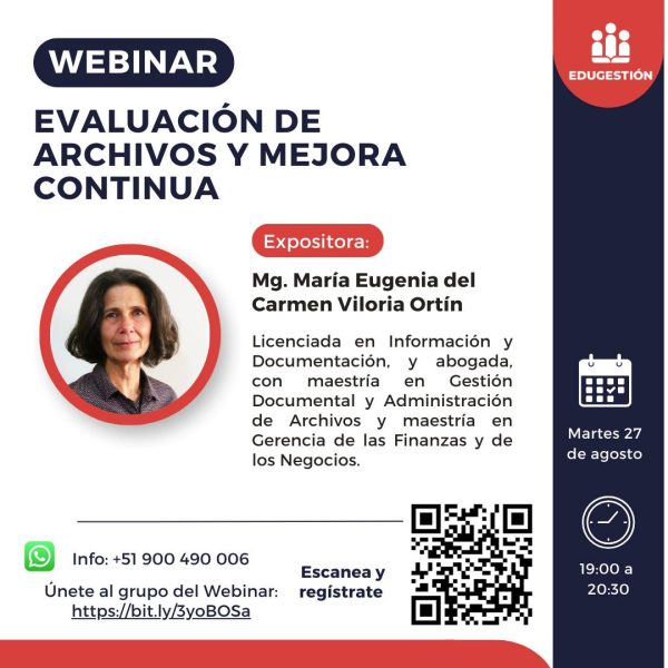 WEBINAR: EVALUACIÓN DE ARCHIVOS Y MEJORA CONTINUA